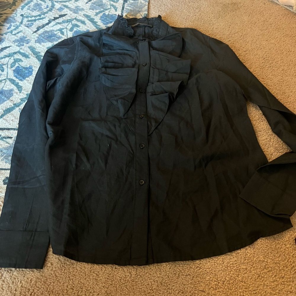 Peruvian connection black button down small - Picture 2 of 9